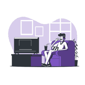 man watching iptv